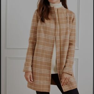 Talbots Windowpane Double Faced Jacket English Toffee/Ivory